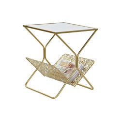 Revistero DKD Home Decor Espejo Dorado Metal (45 x 45 x 55 cm)