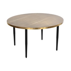 Mesa de Centro DKD Home Decor Glamour Negro Dorado Madera Metal 85 x 85 x 45 cm