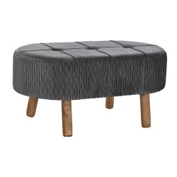 Banqueta DKD Home Decor  Gris Natural Gris oscuro Madera 80 x 46 x 38 cm