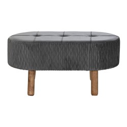 Banqueta DKD Home Decor  Gris Natural Gris oscuro Madera 80 x 46 x 38 cm