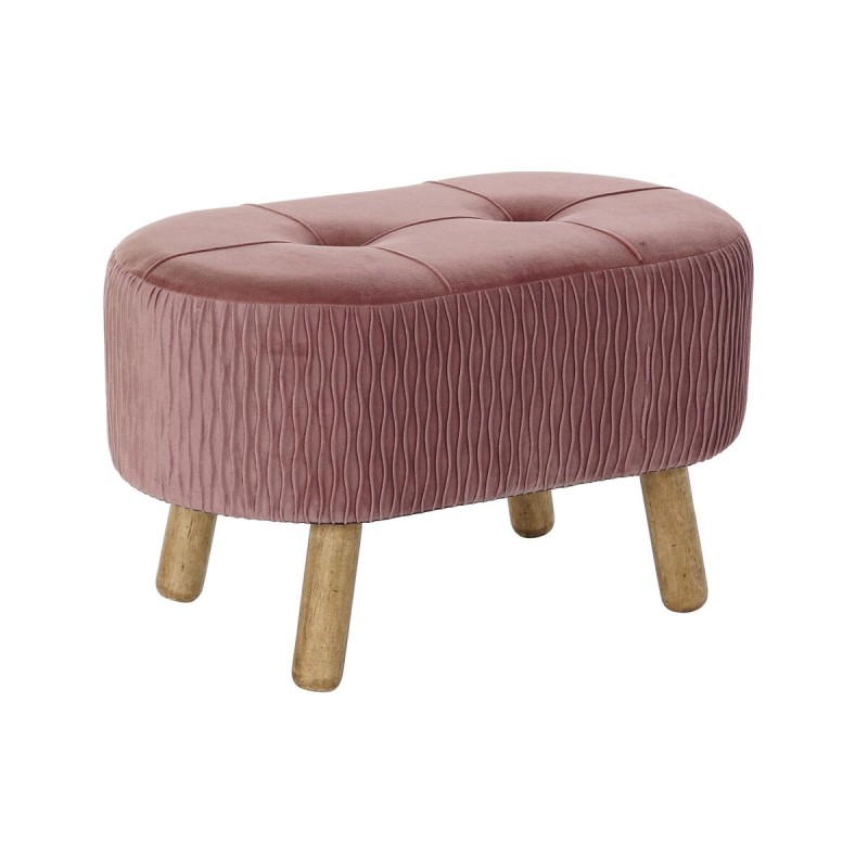 Banqueta DKD Home Decor  Natural Rosa Madera Terciopelo (60 x 35 x 36 cm)