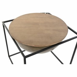 Mesa auxiliar DKD Home Decor Marrón Negro Madera Metal 64 x 64 x 62,5 cm