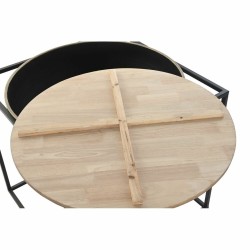 Mesa auxiliar DKD Home Decor Marrón Negro Madera Metal 64 x 64 x 62,5 cm