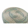 Reposapiés DKD Home Decor Natural Turquesa Blanco Ratán Tropical Hierba marina (41 x 41 x 42 cm)