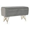 Banqueta DKD Home Decor  90 x 31 x 47 cm Gris Dorado Metal