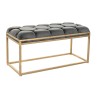 Banqueta DKD Home Decor  Dorado Gris oscuro Poliéster Metal 100 x 40 x 50 cm