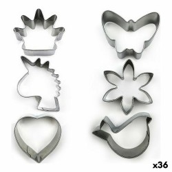 Set de Moldes de Reposteru00eda Formas Acero Inoxidable Plateado 3 Piezas (36 Unidades) (3 pcs)