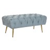 Banqueta DKD Home Decor  103 x 46 x 42 cm Azul Dorado Metal