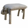 Banqueta DKD Home Decor Elefante Blanco Natural Madera de mango 65 x 31,7 x 38 cm