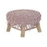 Reposapiés DKD Home Decor 48 x 48 x 30 cm Natural Madera Marrón Rosa claro Macramé Boho