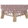 Reposapiés DKD Home Decor 48 x 48 x 30 cm Natural Madera Marrón Rosa claro Macramé Boho