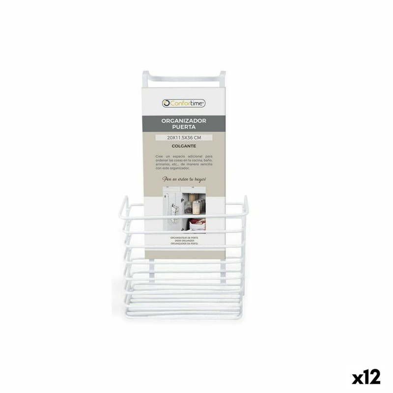 Cesta para Estante de Cocina Confortime Blanco 19 x 12 x 36 cm (12 Unidades)