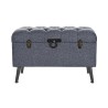 Banco baúl DKD Home Decor Azul Metal Poliéster MDF (81 x 42 x 52 cm)