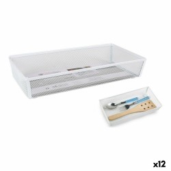 Organizador para Cubiertos Confortime Metal Blanco 30 x 15,24 x 5,2 cm (12 Unidades)