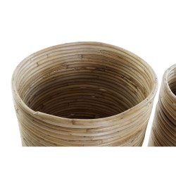 Set de maceteros DKD Home Decor Natural Marrón Ratán Bali (31 x 31 x 30,5 cm) (3 pcs)