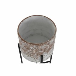 Set de Maceteros DKD Home Decor Desgastado 32,5 x 32,5 x 76,5 cm Metal (2 Unidades)