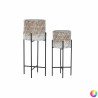 Set de Maceteros DKD Home Decor Desgastado 32,5 x 32,5 x 76,5 cm Metal (2 Unidades)