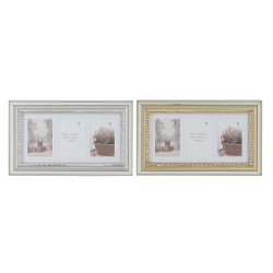 Marco de Fotos DKD Home Decor Luxury Cristal Poliestireno Dorado Plateado Tradicional 46,5 x 2 x 28,5 cm (2 Unidades)