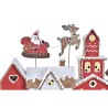 Adorno Navideño DKD Home Decor Casa Blanco Rojo Resina 41 x 7,5 x 27 cm