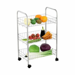 Carrito Verdulero Confortime Plateado Metal 40 x 26 x 62 cm (6 Unidades)