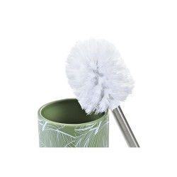 Set de Baño DKD Home Decor Verde Plateado Polipropileno Dolomita Tropical Hoja de planta 9,5 x 9,5 x 37 cm