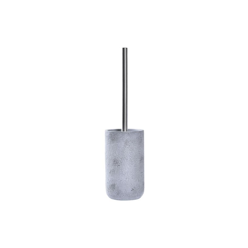 Escobilla para el Baño DKD Home Decor Gris Plateado Acero Inoxidable Cemento Scandi 10 x 10 x 40 cm