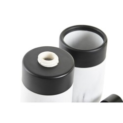 Set de Baño DKD Home Decor Blanco Negro Blanco/Negro Metal Resina Moderno 7,2 x 7,2 x 16,4 cm