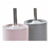 Escobilla para el Baño DKD Home Decor Gris Rosa Plateado Rosa claro Metal Aluminio Dolomita Urbano 9,8 x 9,8 x 39 cm (2 Unidade