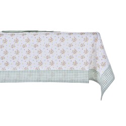 Set de mantelería DKD Home Decor Flores 150 x 250 x 0,5 cm Verde