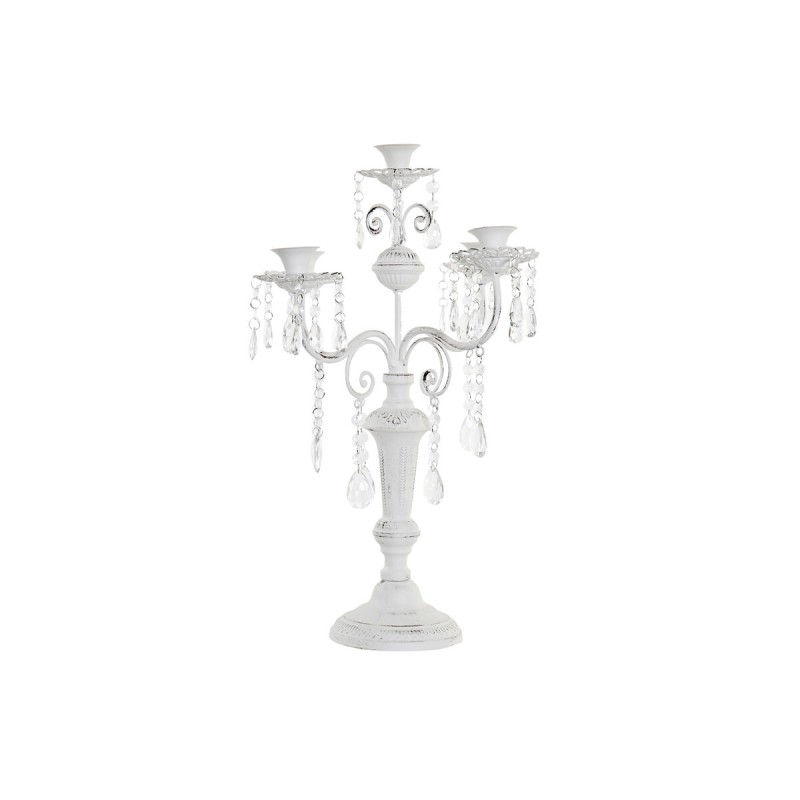 Candelabro DKD Home Decor Blanco Acrílico Metal 41 x 41 x 56,5 cm