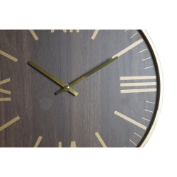 Reloj de Pared DKD Home Decor 40 x 4 x 40 cm Negro Marrón Hierro Péndulo Madera MDF (2 Unidades)