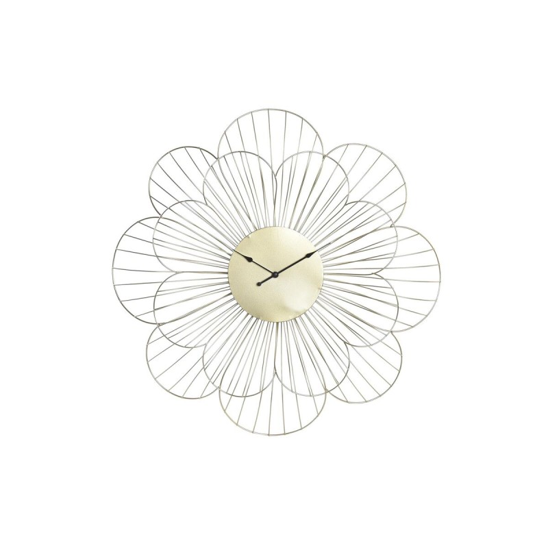 Reloj de Pared DKD Home Decor Flor Dorado Metal (57 x 4 x 57 cm)