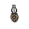 Reloj de Pared DKD Home Decor 27 x 7,5 x 57,5 cm Cristal Negro Dorado Hierro Péndulo (2 Unidades)