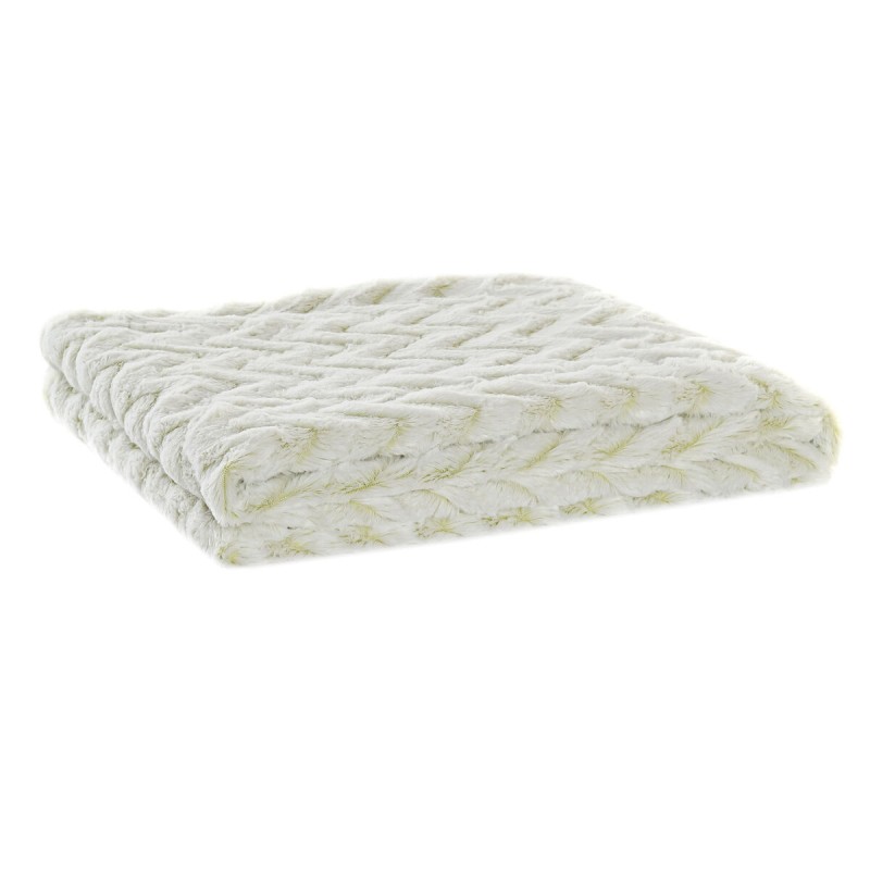 Manta DKD Home Decor Zig-zag 130 x 170 x 2 cm Blanco Montaña