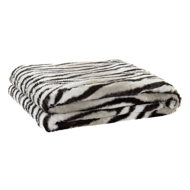 Manta DKD Home Decor Salvaje 150 x 200 x 2 cm Negro Gris Blanco Colonial