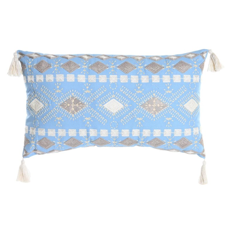 Cojín DKD Home Decor 60 x 15 x 35 cm Azul Blanco