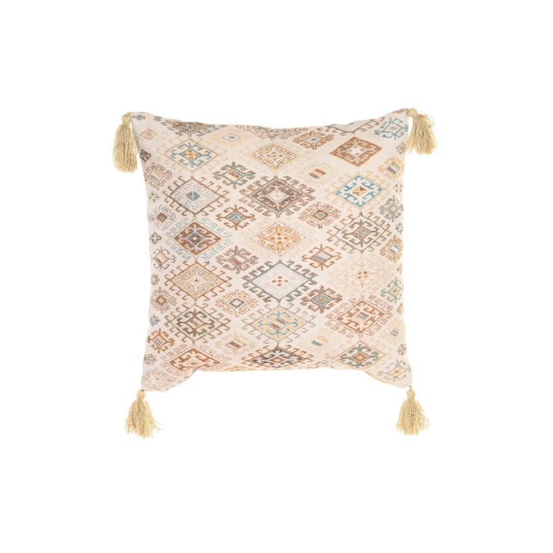 Cojín DKD Home Decor Beige Cuadrada 40 x 15 x 40 cm