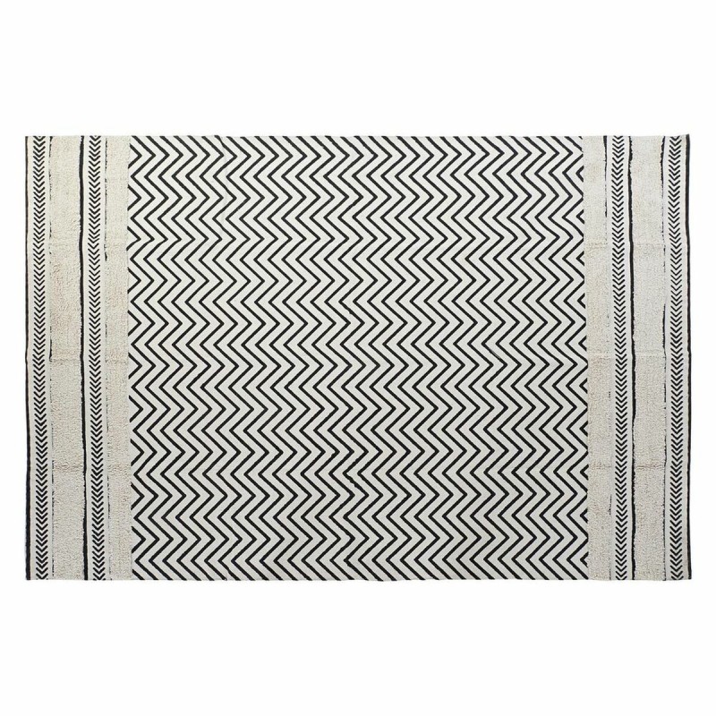 Alfombra DKD Home Decor Negro Zig-zag Blanco (160 x 226 x 0,7 cm)