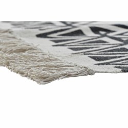 Alfombra DKD Home Decor 160 x 250 x 0,7 cm Negro Poliéster Algodón Blanco Ikat Boho