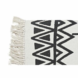 Alfombra DKD Home Decor 160 x 250 x 0,7 cm Negro Poliéster Algodón Blanco Ikat Boho