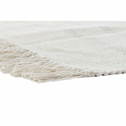 Alfombra DKD Home Decor 120 x 180 x 0,75 cm Gris Poliéster Blanco Flecos Boho (2 Unidades)