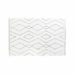 Alfombra DKD Home Decor Blanco Gris Rombos Scandi Ø 9,4 cm 120 x 180 x 3 cm