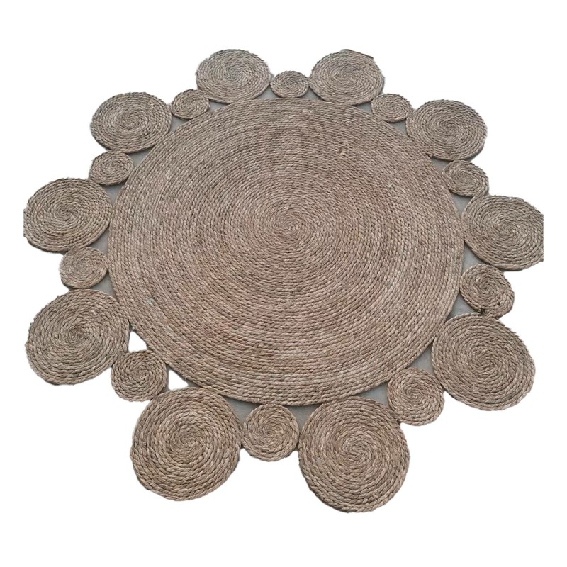 Alfombra DKD Home Decor Natural Poliéster Juncos (200 x 200 x 1 cm)