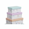 Set de Cajas Organizadoras Apilables DKD Home Decor Marino Cartón (43,5 x 33,5 x 15,5 cm)