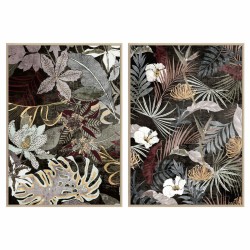 Cuadro DKD Home Decor Tropical Hoja de planta 83 x 4,5 x 122,5 cm 83 x 4,5 x 123 cm (2 Unidades)