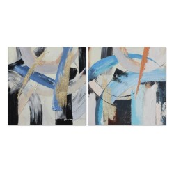 Cuadro DKD Home Decor 100 x 2,5 x 100 cm 100 x 2,8 x 100 cm Abstracto Moderno (2 Unidades)