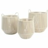 Juego de Cestas DKD Home Decor Beige Metal 38 x 38 x 45 cm 3 Piezas