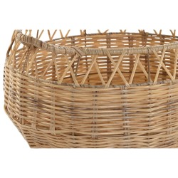 Juego de Cestas DKD Home Decor Natural Metal Polietileno 38 x 38 x 34 cm 38 x 38 x 27 cm 3 Piezas