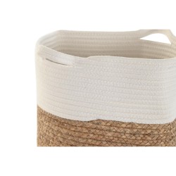 Cesta Decorativa DKD Home Decor Blanco Fibra natural 36 x 36 x 52 cm