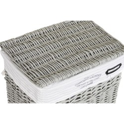 Juego de Cestos DKD Home Decor Gris Mimbre 44 x 34 x 56 cm (5 Piezas)